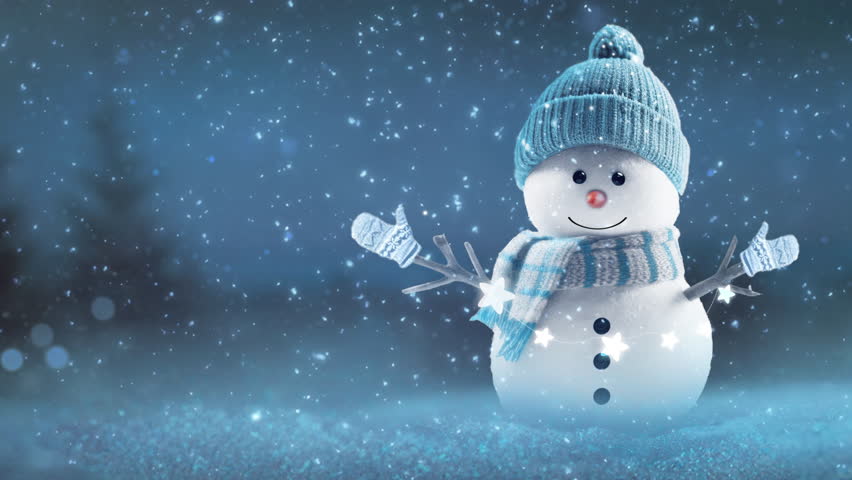3D Snowman Looking Out The Corner With A Smile. Happy New Year. Animated Christmas Greeting Card. Winter Holiday Background. - Powered by Shutterstock - Get 15% off with code: PIKWIZARD15