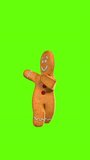 Gingerbread man dancing. 3D animation. Green screen vertical background - Powered by Shutterstock - Get 15% off with code: PIKWIZARD15
