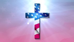 Faith and Freedom- Christian Cross with American Flag Looping Video - Powered by Shutterstock - Get 15% off with code: PIKWIZARD15