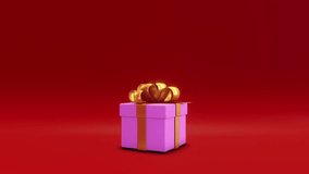 Gift box pops up and opens. 3d animation Render4k. Gift give away, Mobile Marketing. online present or gift with red and green background. Christmas, new year, birthday. - Powered by Shutterstock - Get 15% off with code: PIKWIZARD15