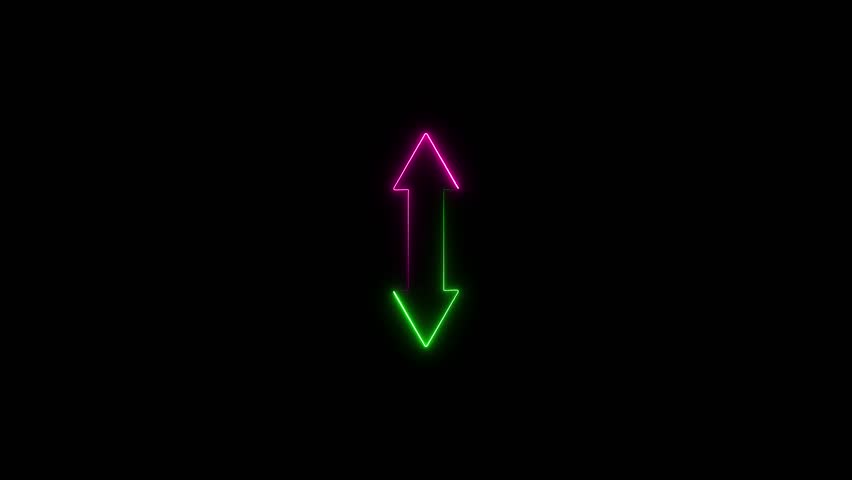 Neon arrow collapse vertical icon animation	