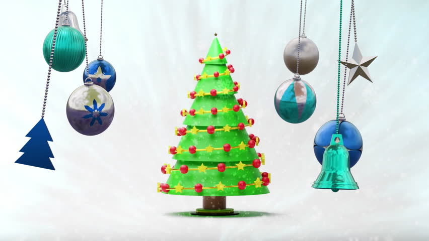 Animation of christmas baubles decorations over christmas tree. Christmas, festivity, celebration and tradition concept digitally generated video. - Powered by Shutterstock - Get 15% off with code: PIKWIZARD15
