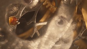 Ultra-close macro shot of watch gears and intricate mechanism in motion, highlighting the precision and detail of mechanical timepieces. Perfect for luxury, horology, and engineering themes. - Powered by Shutterstock - Get 15% off with code: PIKWIZARD15