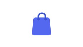 Blue shopping bag animated icon - Powered by Shutterstock - Get 15% off with code: PIKWIZARD15