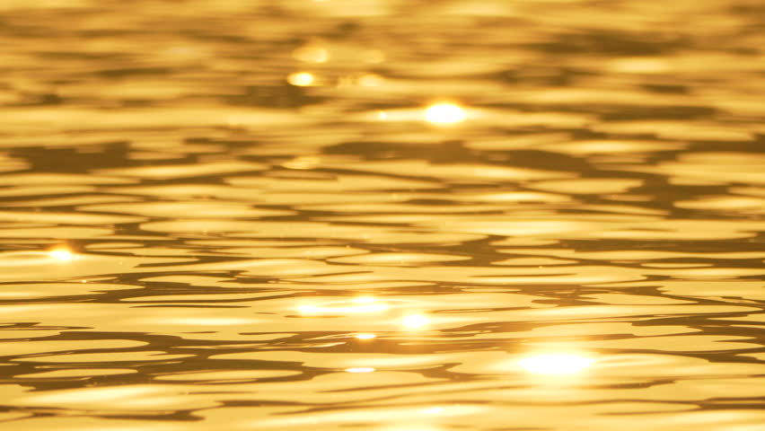 Water, Sun, Reflections: Golden Sunlight Reflecting off Rippling Water Surface