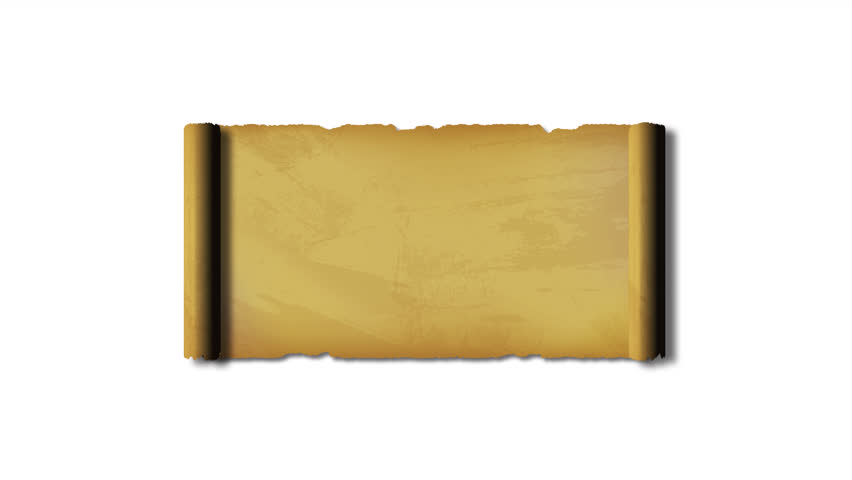 Scrolls Unroll. Unrolling scrolls Video. Old paper scroll texture. Scroll on a transparent background. Unrolled scroll with alpha channel.