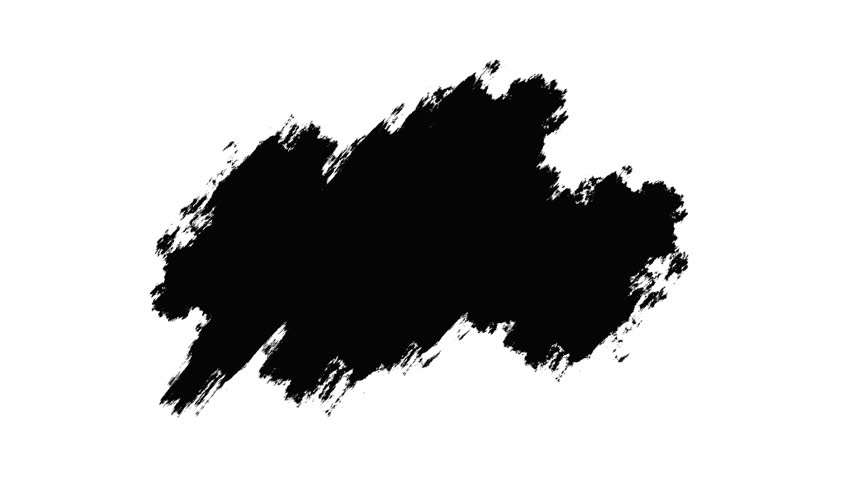 Abstract animation of hand drawn black paint brush stroke on White background. suitable for titles or other your text with alpha channel only 4k