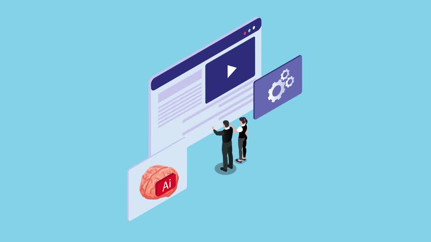 AI-driven FAQs and video tutorials, customers solve issues with AI Technology 3d animation cartoon