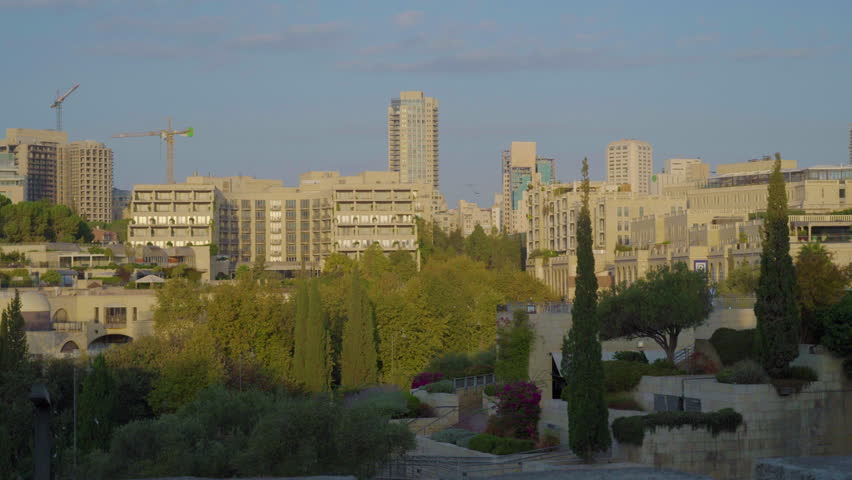 Early Morning Jerusalem Skyline and Construction