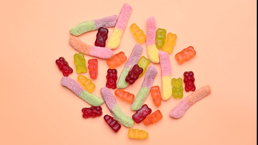 mix of jelly candies close-up