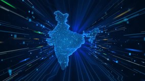 Cyber digital India country global tech and innovation, Concept stock market economy. satellites program to track the location virtual space Indian Rupee Business Finance and Economy. 3D Illustration - Powered by Shutterstock - Get 15% off with code: PIKWIZARD15