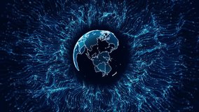 Hud Planet earth global world Data exchange grid, transfer, international trade. connection social internet network Worldwide news media broadcast. Blockchain technology Business. 3D Illustration - Powered by Shutterstock - Get 15% off with code: PIKWIZARD15