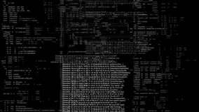 Hacking glitch Programming code noise effects Hackers program code, running on screen. encrypting computer files, Ransomware Malware Attack. digital technology security hacking or. 3D Illustration - Powered by Shutterstock - Get 15% off with code: PIKWIZARD15