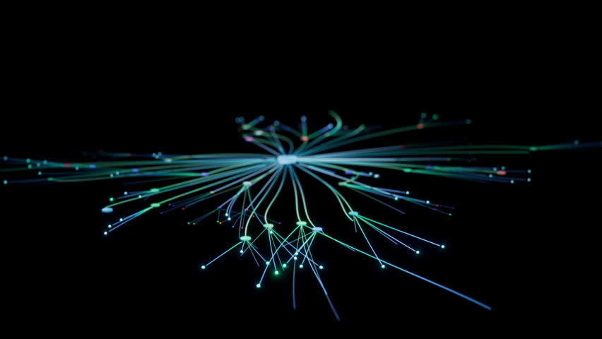 Animation of Growing, Spreading and Branching Colorful AI Neural Network Illustrating Social Media Algorithms or Artificial Intelligence Models, Machine Learning, Chatbot, and Large Language Models