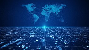 Global planet Earth business network connection. World map digital data flow blockchain technology, E commerce infographics, bitcoin trading global cryptocurrency blockchain banner. 3D Illustration - Powered by Shutterstock - Get 15% off with code: PIKWIZARD15