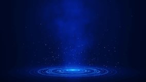 Futuristic blue Dynamic abstract digital HUD Virtual Interface background space circles particles. innovation virtual portal vortex. cyber technology, sci-fi interfaces, vibrant. 3D Illustration - Powered by Shutterstock - Get 15% off with code: PIKWIZARD15