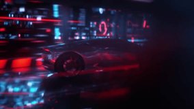 sports car in the city of the future, illuminated by lights and advertising  - Powered by Shutterstock - Get 15% off with code: PIKWIZARD15