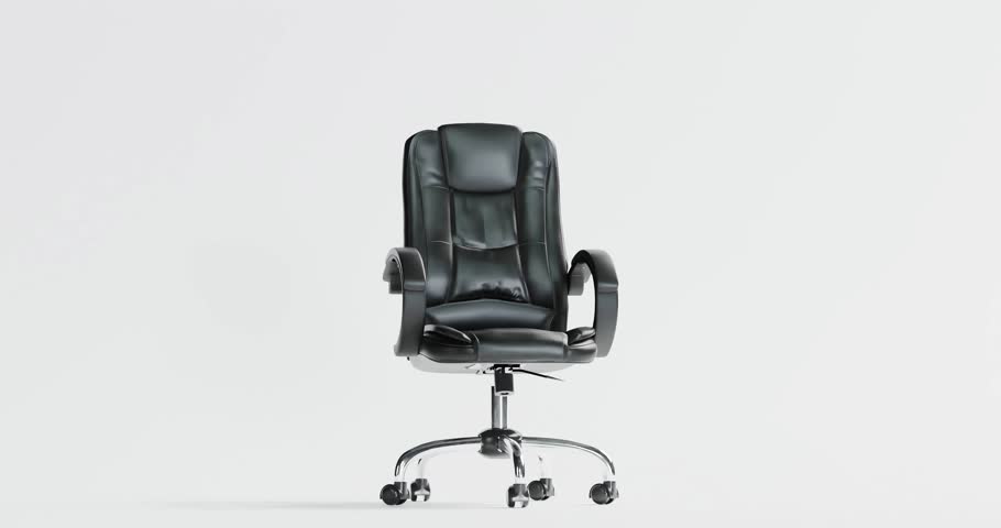 3d render of swivel office chair rotating animation for business concept