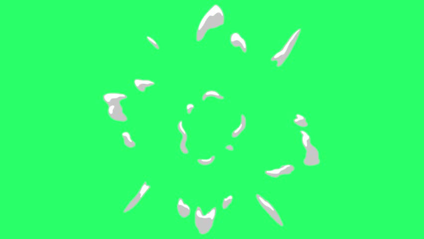 Animation white smoke effect on green background.