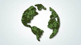Green World Map- 3D tree or forest shape of world map isolated on white background. World Map Green Planet Earth Day or Environment day Concept - Powered by Shutterstock - Get 15% off with code: PIKWIZARD15