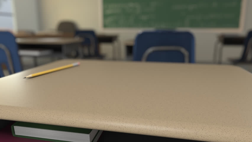 Letter Block Series-"Back To School" - Toy letter blocks tumble onto a school desk to form words,  then tumble out of frame