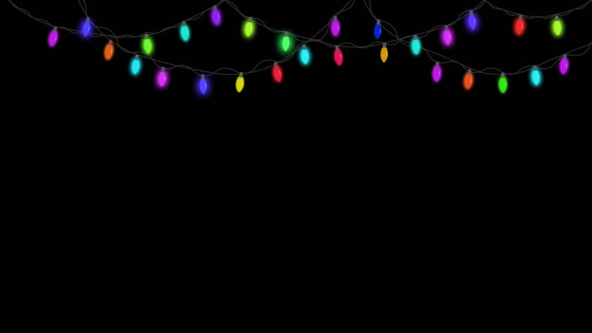 Colourful Christmas light bulbs on transparent background. alpha channel