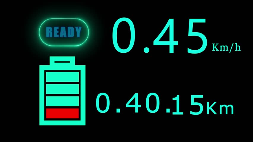 Modern LCD instrument cluster with driving style display in center. Illuminated car dashboard panel with speedometer, odometer and battery range display in full electric vehicle