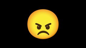 Angry emoji 4K animation. Transparent background. Animated emoticon on Alpha channel. - Powered by Shutterstock - Get 15% off with code: PIKWIZARD15
