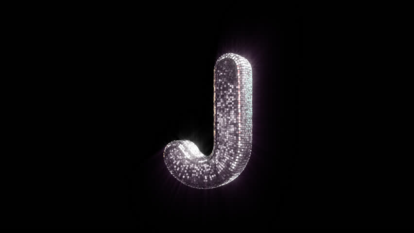 J Letter with Disco Ball aesthetics On Alpha Loop