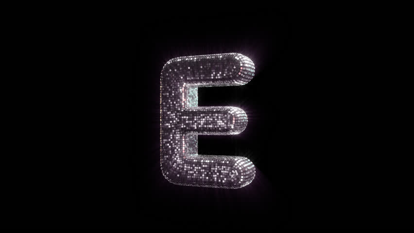 E Letter with Disco Ball aesthetics On Alpha Loop