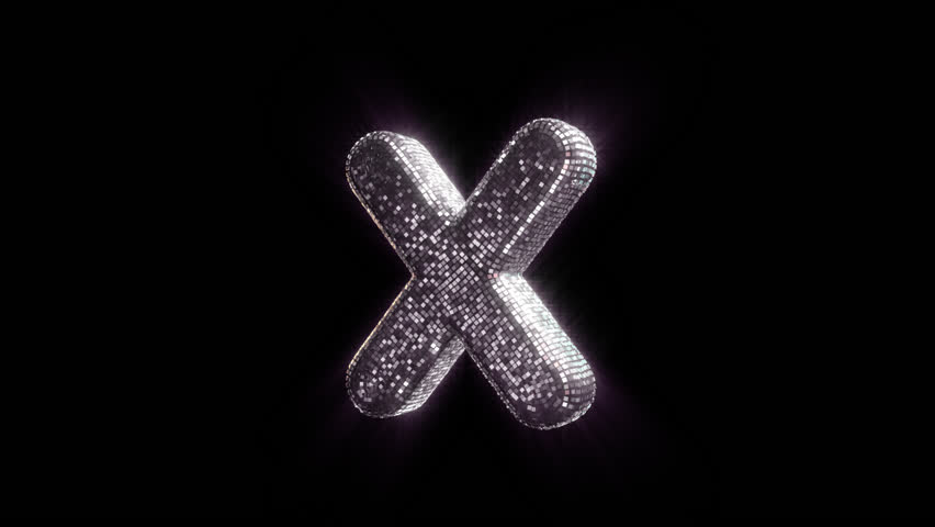 X Letter with Disco Ball aesthetics On Alpha Loop