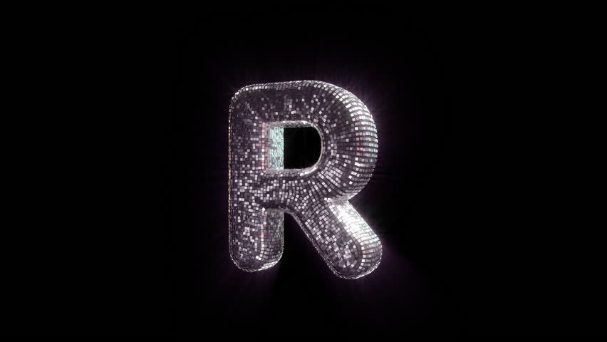 R Letter with Disco Ball aesthetics On Alpha Loop