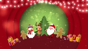 Santa Claus, Snowman, Snowfall, Christmas Tree, Gifts, Candy, Gingerbread Man, Fireworks, Happy New Year, Merry Christmas. - Powered by Shutterstock - Get 15% off with code: PIKWIZARD15