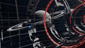 Space Ship Inside Space Station, Planet At The Background. 3D Illustration - Powered by Shutterstock - Get 15% off with code: PIKWIZARD15