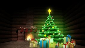 Santa Claus cartoon, 3D cartoon, Snowman, Snowfall, Christmas Tree, Gifts, Candy, Gingerbread Man, Fireworks, Happy New Year, Merry Christmas. - Powered by Shutterstock - Get 15% off with code: PIKWIZARD15