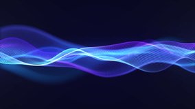 Abstract glowing neon cyber technology waves seamless motion. Blue and purple gradient digital waves flow. Technology background, big data visualization, blockchain, engineering, and audio waveform.  - Powered by Shutterstock - Get 15% off with code: PIKWIZARD15