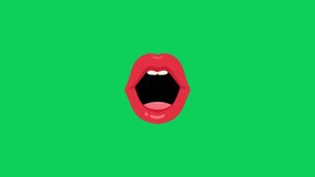 Cartoon talking simply mouth or funny face for side green screen insert, chroma key green screen motion graphics stock video 3D animation. Ultra high resolution. - Powered by Shutterstock - Get 15% off with code: PIKWIZARD15