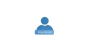 Blue Social media follow us button with like and love react icon. Follow Us animation mp4 - Powered by Shutterstock - Get 15% off with code: PIKWIZARD15