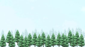 Digital animation snow falling in forest. Christmas tree and snow fall. green grass and blue sky - Powered by Shutterstock - Get 15% off with code: PIKWIZARD15
