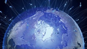 Space satellites orbiting the earth transmit data information - Powered by Shutterstock - Get 15% off with code: PIKWIZARD15