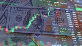 Stock market and exchange. Stock market data. Electronic money and Paper money, Euro banknotes and US dollar bills. Cryptocurrency exchange chart with Bitcoin graph in dynamics. - Powered by Shutterstock - Get 15% off with code: PIKWIZARD15