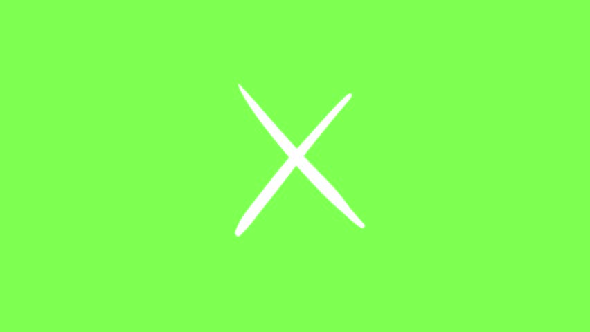 Cross mark green screen 4k
