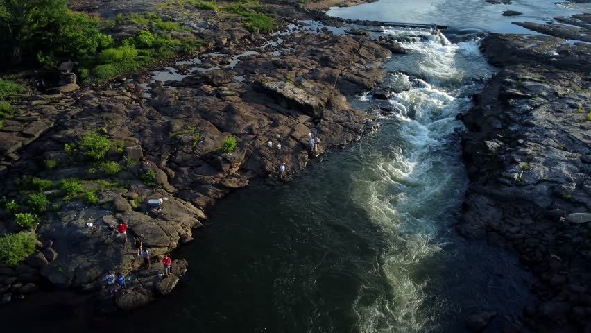 White Water Rapids on the Chattahoochee River in Downtown Columbus Georgia