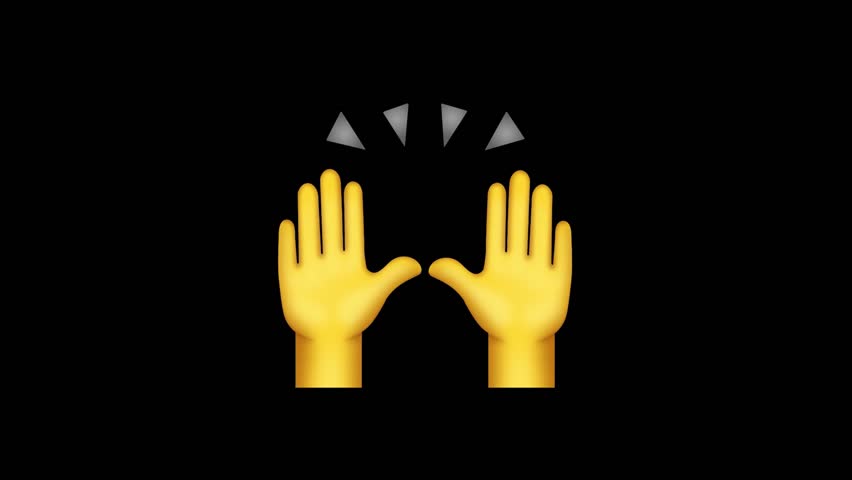 Animated Hand Gestures, raising and praising, No Background