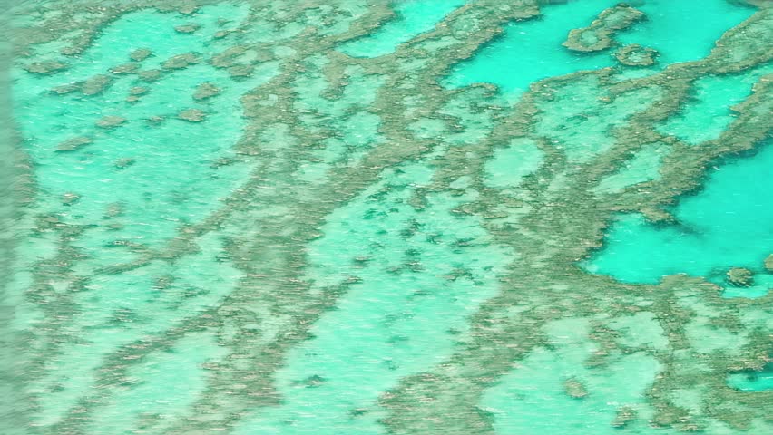 Amazing aerial view of Great Barrier Reef nature designs. Whitsundays. Queensland, Australia