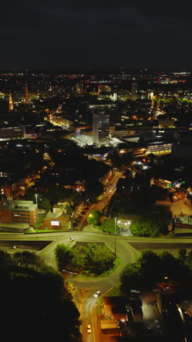 Vertical Video of Coventry, Vertical Aerial View Shot