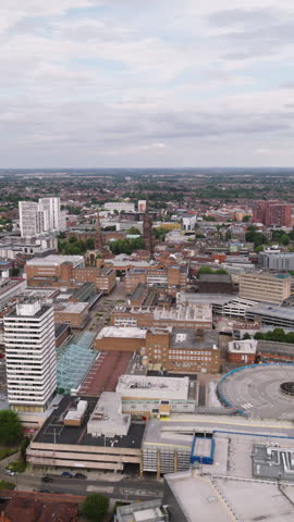 Vertical Video of Coventry, Vertical Aerial View Shot