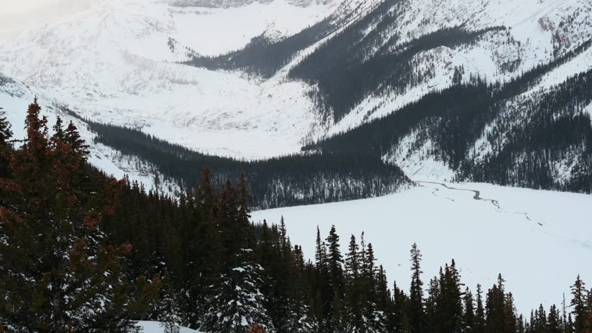 Panoramic shot of Peyto Lake in Banff National Park, Alberta, Canada.