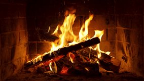 Gentle Flames Flicker and Sway in a Rustic Brick Fireplace, Casting a Soft, Golden Glow. The Crackling Fire Radiates Warmth, Filling the Room With a Comforting Ambiance Perfect for Chilly Winter - Powered by Shutterstock - Get 15% off with code: PIKWIZARD15