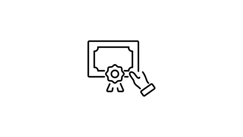 Quality assurance animated icon in line style 